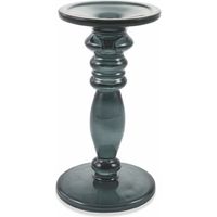 CANDELIERE IN VETRO D10,5XH20,5 GRIGIO