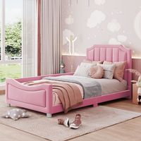 Bett Kinderbett Schlafsofa 90x200 Flanell Rosa OKMYHOME