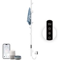 OihPaw Elektrischer Badheizkörper,Einzelstab Handtuchheizkörper Elektrisch, WiFi Smart Towel Warmer,Wandmontierter Wäscheständer mit LED-Anzeige Thermostat und 7 Haken,Niedrigem Energieverbrauch Weiß