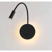 Lámpara de pared/mesita de noche LED flexible con forma de cisne, 3W+8W, temperatura de color de 3000K, interruptor incorporado, para dormitorio.