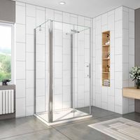 100x90x90x195cm MAMPAEA DE DUCHA PLEGABLE, DOS PANELES LATERALES, MAMPARA 6MM EASYCLEAN CRISTAL TEMPLADO