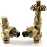 West Abbey Angled TRV Thermostatic Radiator Valve and Lockshield - Old English Brass
