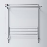 Étendoir à linge vertical en aluminium et acier – Coulissant sur 1,25 m – Capacité 20 kg – 2 grilles pliables pour gain de place – Foxydry