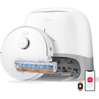 Roborock Qrevo Curv 2 Flow Saugroboter mit Wischfunktion, SpiraFlow-Wischwalze mit Selbstreinigung, 20.000 Pa Saugkraft, Dual Anti-Tangle System, intelligenter Teppichschutz, All-in-One Dock