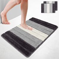 VOUNOT® Pack de 2 Alfombra de Baño Antideslizante con Diseño Degradado 60 x 90 cm Grey