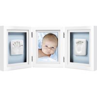 Babyabdruck Tischbilderrahmen "Baby Deluxe" für 1 Foto und Hand- und Fußabdruck