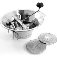 Omac OMA630080 Chef Passaverdura Professionale Acciaio Inox 18-10 33 cm 3 Filtri Intercambiabili colore Inox