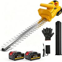 Taille-haies électrique sans fil avec 21V 2 batterie 4.0Ah et chargeur - Lame 51cm Coupe 18mm - pour Jardin Haies Arbustes Jaune