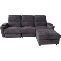 Canapé angle droit relax électrique gris Gabin