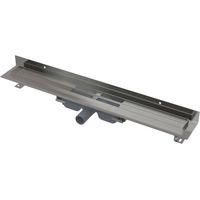 Alca Canaletas de desagüe - Canaleta de ducha Wall Low 75 cm, con borde para rejilla completo y fijación a la pared, acero inoxidable APZ116-750