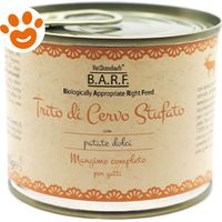 BARF Cat Menù Completo Trito di Cervo Stufato - BARF Cat Menù Completo Trito di Cervo Stufato - Lattina Da 200 Gr