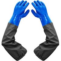 Gants longs en caoutchouc, gants longs imperméables et gants imperméables ultra-résistants pour la protection contre les agents nocifs et acides - Jnnjv