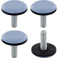 Cyclingcolors – Pieds réglables Téflon PTFE M10 – Lot de 4 vérins vis de réglage – Diamètre base 50mm – Longueur tige 30mm – Glisse fluide et protection contre l'usure