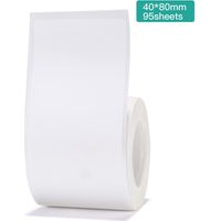 Niimbot White Blank Thermal Printing Paper Roll for B21 Label Printer Barcode Price Size Name Label-40x80mm (95 sheets)-White