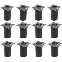Vidaxl – Spot encastrable extérieur sol 12 pcs – Carré – Indice de protection IP65 – Alimentation 12V – Lumière blanche chaude 3000K