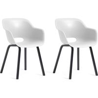 Garden Chair with Metal Legs Noa 2 pcs White Keter