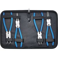 KRAFTPLUS K.105-4225 Sprengringzange Satz 225 mm Seegeringzange Sicherungsringzange Set gerade gebogen - 4 tlg. - Mit Tasche