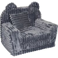 Sillón infantil - sofá cama - pana - 51x40x41cm - gris