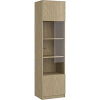 Vitrine 1 porte 45x38x172 cm décor chêne