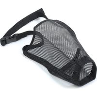 Nylon Mesh Dog Muzzle Black Comfortable Secure Fit Allows Drinking and Panting Ideal for Jack Russell Sized Pets - Size 1