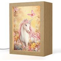 LUCE NOTTURNA PER BAMBINI Unicorno - Fiori - Farfalla - Rosa 15x20 cm