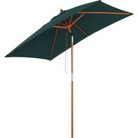 Parasol de jardin pliable Outsunny, rectangulaire (200x150 cm), 3 hauteurs réglables, imperméable et résistant aux UV, pour plage, balcon, terrasse ou jardin, vert