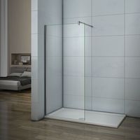 1200x1850mm Wet Room Shower screen panel 8mm NANO glass 1850mm Height with profile in chrome 90cm holder