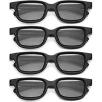 Lot de 4 lunettes 3D passives polarisées pour téléviseurs 3D, cinémas 3D, jeux vidéo 3D et cadres TV.