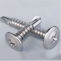 c44741 - Pack Of 100 - Self-drilling Sheet Metal Screws - Large Domed Head - 4.2x19mm - Zinc-plated Steel - Ph/cruciform Recess - Diy - Renovation