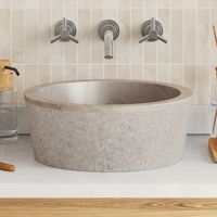 Vasque en marbre gris Ø40x15 cm