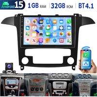 DAB+ (en option) 32/64 Go pour Ford S-Max WA6 2007-2015, compatible CarPlay, Android 15, RDS, GPS et Wi-Fi. - 1+32G CAM