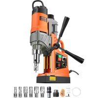 VEVOR Trapano Magnetico Motore da 1450 W Trapano Diametro da 2 pollici Magnetico Elettrico Portatile 12800 N con 6 Punte a Corona Rotazione a Vuoto 0-850 giri/min per Superfici Metalliche Fai da te