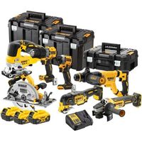 Dewalt – Kit de 7 outils électroportatifs 18V avec 3 batteries 5,0Ah – Moteur Brushless – Chargeur et 3 coffres T-Stak – DCK706P3TQW