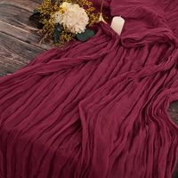 Lot de 2 Chemins de Table en étamine en Bourgogne, Vin Rouge 90 x 300cm en Tissu de Gaze Rustique, Décoration de Table de Mariage Nappe pour Fête de Mariage Douche Nuptiale Décorations