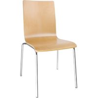 Chaise Dossier Carré Couleur Naturelle - Lot de 4 - Bolero