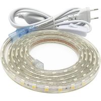 Ruban LED 3M très lumineux 220V – 60 LEDs/m – IP65 étanche – Lumière blanche chaude pour cuisine et bureau