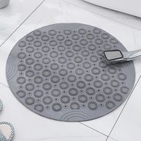(gris,55 X 55 Cm)pvc Tapis De Bain De Massage Rond Tapis Douche Antidrapant Tapis De Salle De Bain Tapis De Douche Lavable En Machine Tapis De Bai