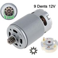 Moteur à courant continu RS550 avec 9 dents - Moteur brossé - 12V, plus 1 x 9 dents et porte-balais de service