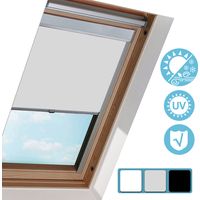 Wolketon Verdunkelungsrollo Rollo mit Seitenschienen für Velux Dachfenster / 206 Grau (50.7x97.4cm)/ Verdunkelungs-Rollo Fensterrollo