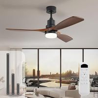 Sofucor Ventilateur de Plafond Lumière - 6 Vitesses - Moteur Courant Continu Économe en Énergie - 132cm