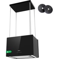 CIARRA CD4850B 700 m3/h A+++ Dunstabzugshaube 48cm Inselhaube Booster WIFI- APP Touch-Steuerung Wi-Fi App Insel Freihangend Umluft Schwarz