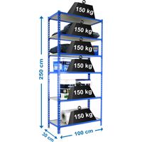 Simonrack Moderne Robuste Blau Regalschrank 6 Regale