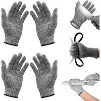 2 Paires Gants Anti Coupure, Gants Résistants aux Coupures, Gant Anti Coupure Cuisine de Protection de Niveau 5, Gants Ambidextres Anti-Coupures, Gants de Travail Résistants pour Enfants