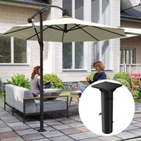 Pied de parasol, support de parasol au sol, fixation au sol, métal, gris foncé