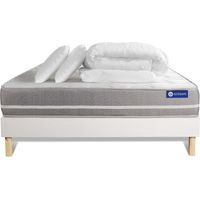 Pack Colchón blanco espuma viscoelástica 140 x 200