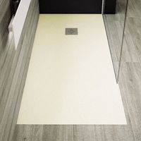 Plato de ducha pizarra PURE crema 90x170 cm rejilla acero inox.