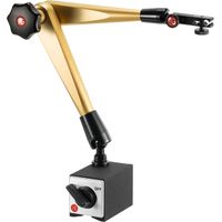 HG Hydraulisches Magnet-Messstativ (mit Fuß) mit mechanischer Feineinstellung am Uhrenhalter, Ausladung: 400 mm