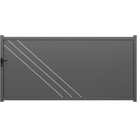 Portail Coulissant ALU Brest passage 3m50 ou 4m00 - Ht 1m70 - Gris