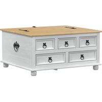 vidaXL Storage box with Drawer White 90 x78 x 45 cm Solid Pine Wood