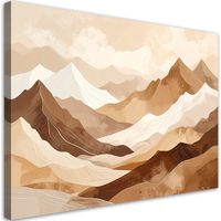 Wandbild Berglandschaft im Boho-Stil Beige und Braun 45x30